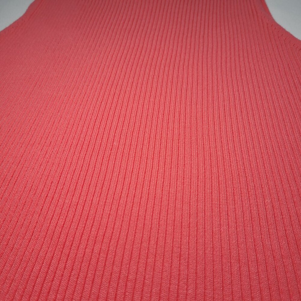 Aemi + Co Ribbed Knit Sleeveless Sweater Tank Top Coral Medium Minimalist - Picture 5 of 7